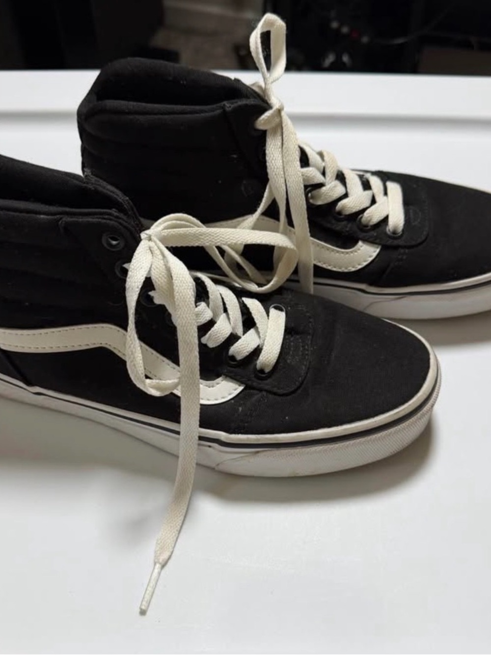 Vans Black High-Top Sneakers with Cream Accents